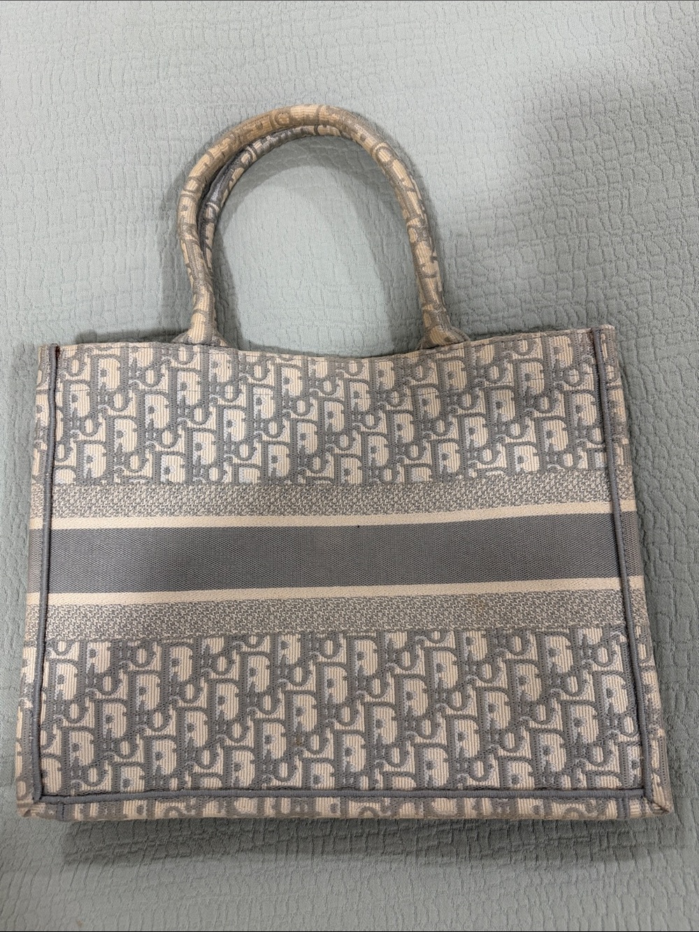 Dior Beige & Gray Christian Dior Medium Book Tote - Picture 12 of 16